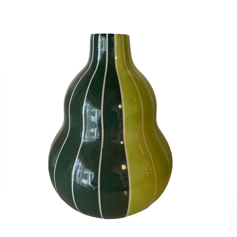 Vintage Jonathan Adler bud Vase. RARE! Pot A Porter Two Tone Green.